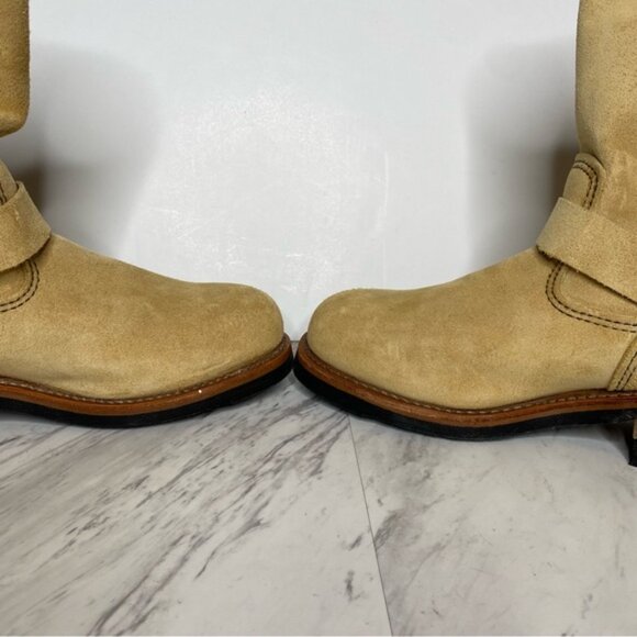 Red Wing Tan Suede Engineer Boot 10 - Picture 7 of 16